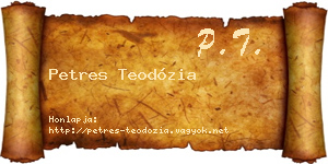Petres Teodózia névjegykártya